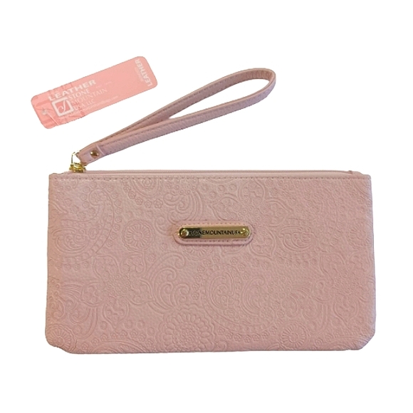 Stone Mountain Accessories Handbags - Large Pink Embossed Paisley Leather Clutch by Stone Mountain